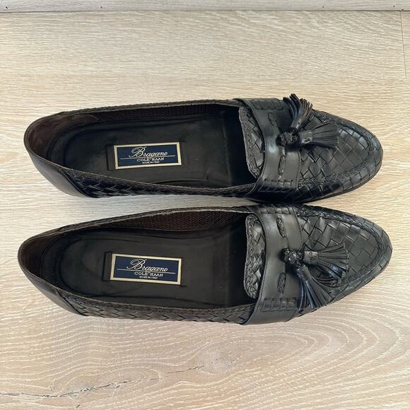 Bragano Cole HAAN Woven Tassel Loafers Leather Handcrafted Italy main image 4